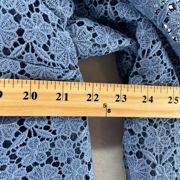 Sezane Blue Lace Blouse - Picture 6 of 8